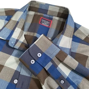 UNTUCKit Piemonte Shirt XXL Tall Blue Brown Plaid Long Sleeve Casual Button down - Picture 1 of 11