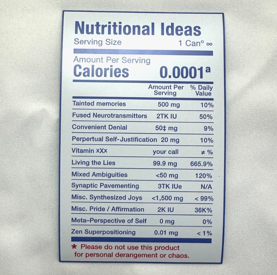 Imán de información nutricional Meow Wolf Omega Mart ideas nutricionales Foto 1 de 1