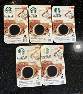 Starbucks Via Instant Coffee Colombia Blend 130 Sticks 10 Boxes Exp 05/26 - Image 1 of 2