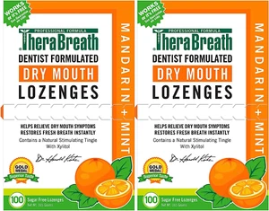Dry Mouth Lozenges with Zinc, 100 Lozenges, Mandarin Mint, 100 Count (Pack of 2) - Picture 1 of 12