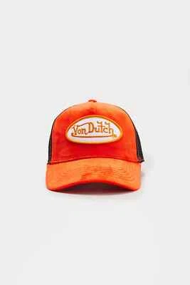 Auténtica gorra roja con licencia Von Dutch Colorblock de terciopelo camionero Foto 1 de 2