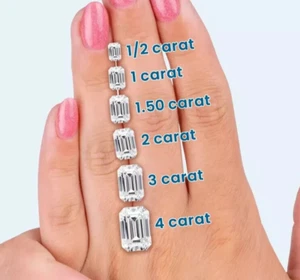 Loose CVD Lab-Grown Diamond 4Ct n 2 Ct Emerald (D - VVS1 ) 2 Pcs Certified K - Picture 1 of 3