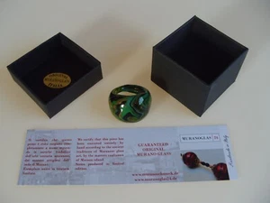 Anello vetro di Murano originale vetro di Murano gioiello pezzo unico fatto a mano colorato arte Ø 21,5 - Foto 1 di 8