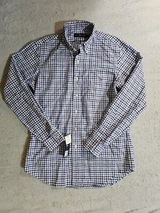 NWTs Ralph Lauren Classic Oxford Style Button-up Shirt Blue Purple Check Mens Sm - Picture 1 of 11