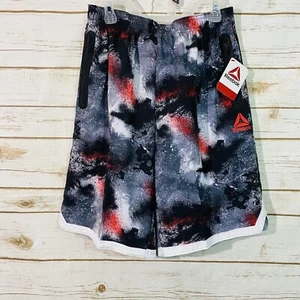 Reebok Boys Gray, Black & Red Splatter Athletic Basketball Shorts Size XXL - Picture 1 of 2