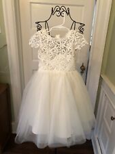 White Lace and Tulle Flower Girl, Party or Pageant Dress, Girl's Size 4