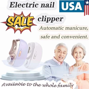 Electric Automatic Nail Trimmer Clipper Polish Portable Chargeable Manicure Tool - Picture 1 of 16