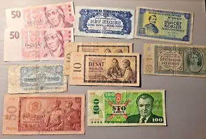 More details for 10x czechoslovakia bank notes mix job lot bulk bundle 100 korun 1989