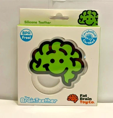 Новый! Детская игрушка для прорезывания зубов The Brain Teether без бисфенола Green Fat Brain Toy Co. - Изображение 1 из 2