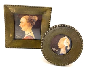 HOMART Picture Frames Bronze Metal Set of 2 Brutalist 4x4 & 3x3 - Picture 1 of 5