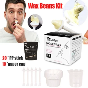 40PCS NOSE EAR HAIR REMOVAL WAX KIT STICKS MENS NASAL WAXING REMOVER STRIPS T7L3 - Picture 1 of 12