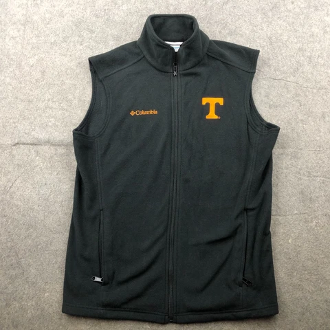 Tennessee Volunteers Vest Mens Medium Black Orange Fleece Logo Columbia Cover