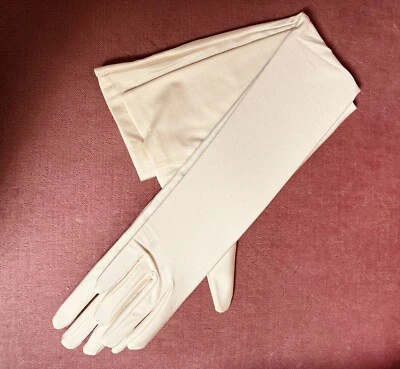 Mariell 象牙色 - 23 英寸长袖新娘手套歌剧长度-全新 — 第 1/4 张图片