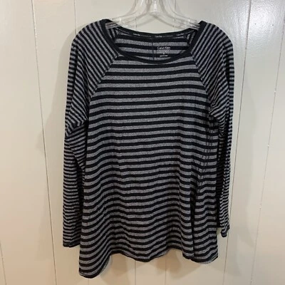 Calvin Klein Performance Black Gray Long Sleeve Oversized Active T Shirt Top S - Image 1 of 4