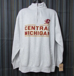 NWT MV Sport Sweatshirt Men XL Gray Central Michigan University Spellout 1/4 Zip - Bild 1 von 12