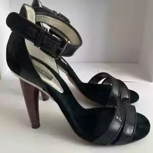 Dolce & Gabbana Black Leather Sandals Size EU 39.5 USA 9 .MSRP $795 - Picture 1 of 12