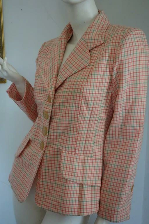 Moda Francesa - Chaqueta Blazer NINA RICCI París Cuadros Min Francia Forrada FR38 Foto 1 de 1