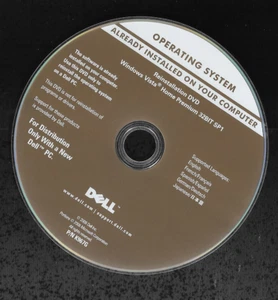Dell Reinstallation CD Vista Home Service Pack 1 32 Bit - Picture 1 of 1