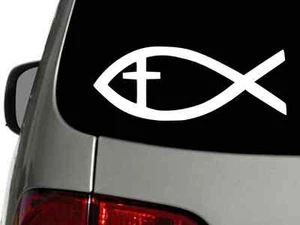 Christian Pride Fish Cross Vinyl Decal Car Sticker Wall Truck ELIJA EL TAMAÑO DEL COLOR - Imagen 1 de 1