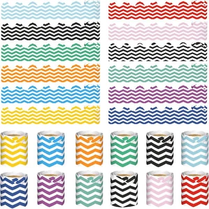 12 Packs Scalloped Bulletin Board Borders 196.8 ft Colorful (Stripe) - Picture 1 of 4