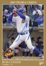 2007 Peoria Chiefs RUSS CANZLER Signed Card autograph AUTO RAYS INDIANS RC