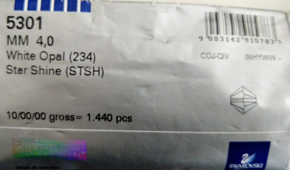 124 Wholesale Swarovski Crystal Bicone 5328 4mm Jet NUT2x JCE11 21