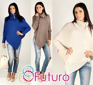 Camiseta deportiva sensata para mujer Sensible Pesado Poncho Cuello de Tortuga Estilo FAS09 - Imagen 1 de 7