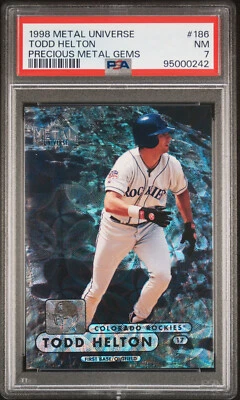 1998 SKYBOX METAL UNIVERSE PRECIOUS METAL GEMS #186 TODD HELTON PMG #/50 PSA 7 - Image 1 of 2