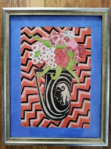 Lillian Delevoryas firmato originale tecnica mista 2015 incorniciato 12,5"X 16" - Foto 1 di 2