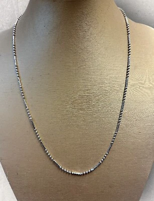 Alternating Ball & Diamond Cut Bar Chain, Surgical Steel, New, Retail $49.99 - Image 1 of 3