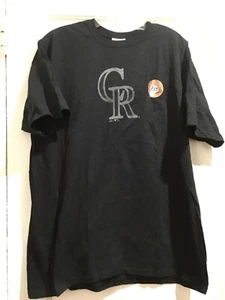 Colorado Rockies Short Sleeve T-Shirt Womens XL Black Majestic MLB Baseball NWT - Picture 1 of 5