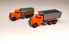 Hot Wheels 2 Orange & Gray Peterbilt Heavy Duty Dump Truck Tanker Truck 1979