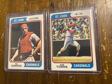 Joe Torre 1974 Topps #15 St. Louis Cardinals Ted Simmons Baseball Cards