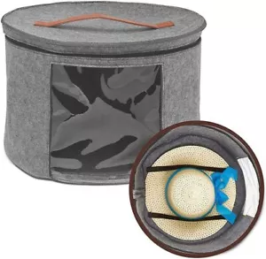 Round Hat Storage Box for Women & Men Large Pop Up Hat Box Organizer with Lid uk - Picture 1 of 14