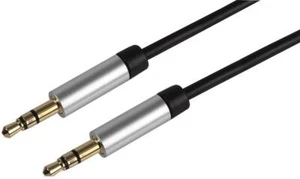3.5MM Stéréo Jack Prise vers Slim Câble, Noir 1M Avec Aluminium Pour PRO SIGNAL - Photo 1/1