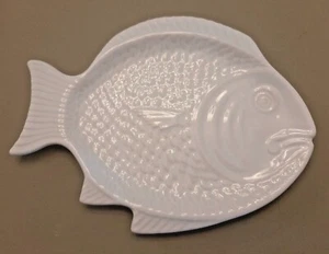 SECLA Portugal weiß Keramik Fischteller 8,5 x 11 Zoll (4 Stück) - Bild 1 von 5