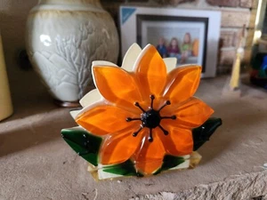 Vintage Mid Century Resin Floral Napkin Holder - Picture 1 of 3