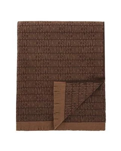 NUEVO CON ETIQUETAS MOSCHINO 100% LANA, manta marrón, 60"" x 70"" HECHO EN ITALIA, $495 - Imagen 1 de 5