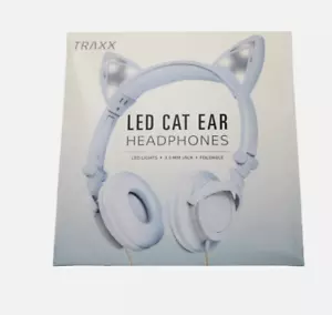 Headphone On Ear Wired LED Light Foldable Cat Ears Stereo Headsets Kids - Picture 1 of 6