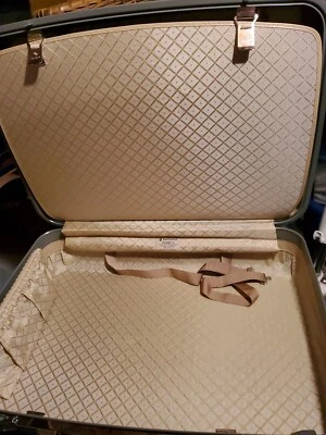 Maleta rígida Samsonite Aspen vintage azul con detalles cromados clave duradera Foto 1 de 4