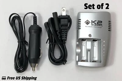 K2 Energy Smart Charger Rechargeable Battery Portable K2C3V1A Set of 2 - Image 1 of 4