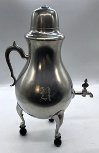 Vintage Royal Holland Zinn Samowar Getränkespender Urne mit Fuß 16" hoch - Bild 1 von 13