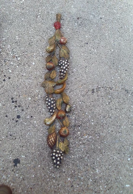 Vtg Wooden Hand Carved wall hanging cores tenerife made by peasants 35" length - Image 1 of 4