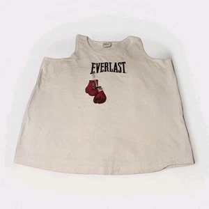 Everlast Vintage White Tank Top Size One Size Fits All Boxing Gloves Graphics - Picture 1 of 8