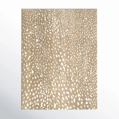 Multi Sizes Animal Print Handmade Tufted Wool Light Brown/Tan/Cream Area Rug - Image 1 of 4