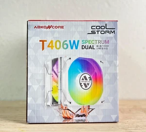 ABKONCORE LED CPU Cooler White CT406W Dual 120mm Quiet PWM Fans with Hydro Bear - Picture 1 of 10