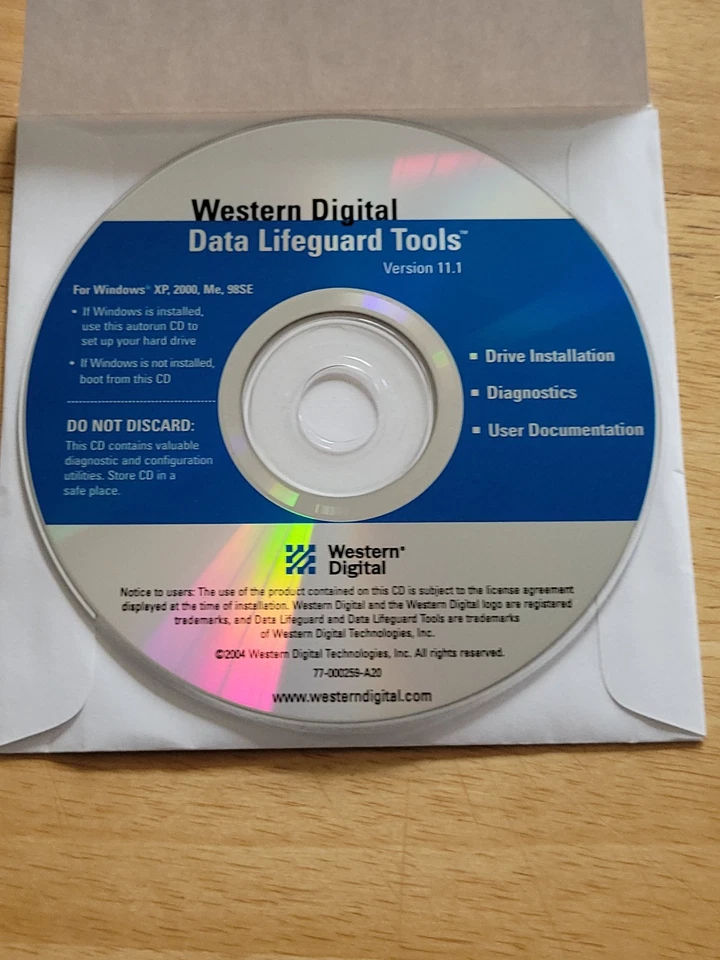 Western digital Data Lifeguard Tools Version 11.1 Windows XP 2000 - Image 1 of 1