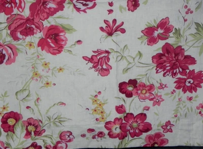 POTTERY BARN MANCHESTER 花朵 红色/粉红色/绿色 亚麻 2 件套 欧式枕套 — 第 1/3 张图片