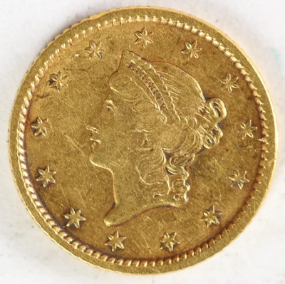 1853 $1 Gold Reverse Scratch - Image 1 of 2