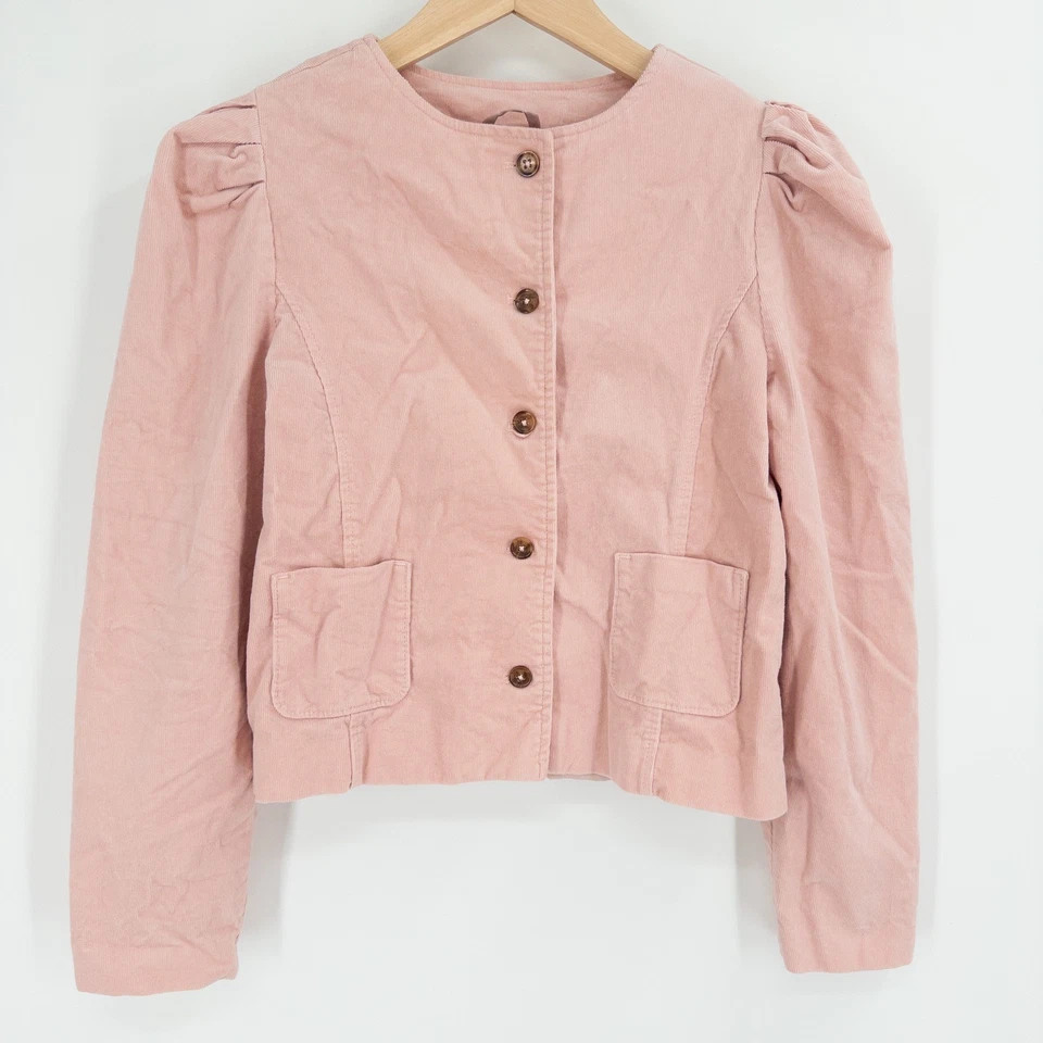 Janie and Jack Pink Corduroy Puff Sleeve Jacket Girls 14-16 Button Lightweight - Image 1 of 4